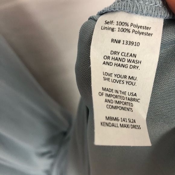Show Me Your Mumu Kendall Maxi Dress Steel Blue Chiffon Size Medium - Picture 9 of 10